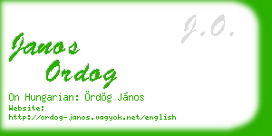 janos ordog business card